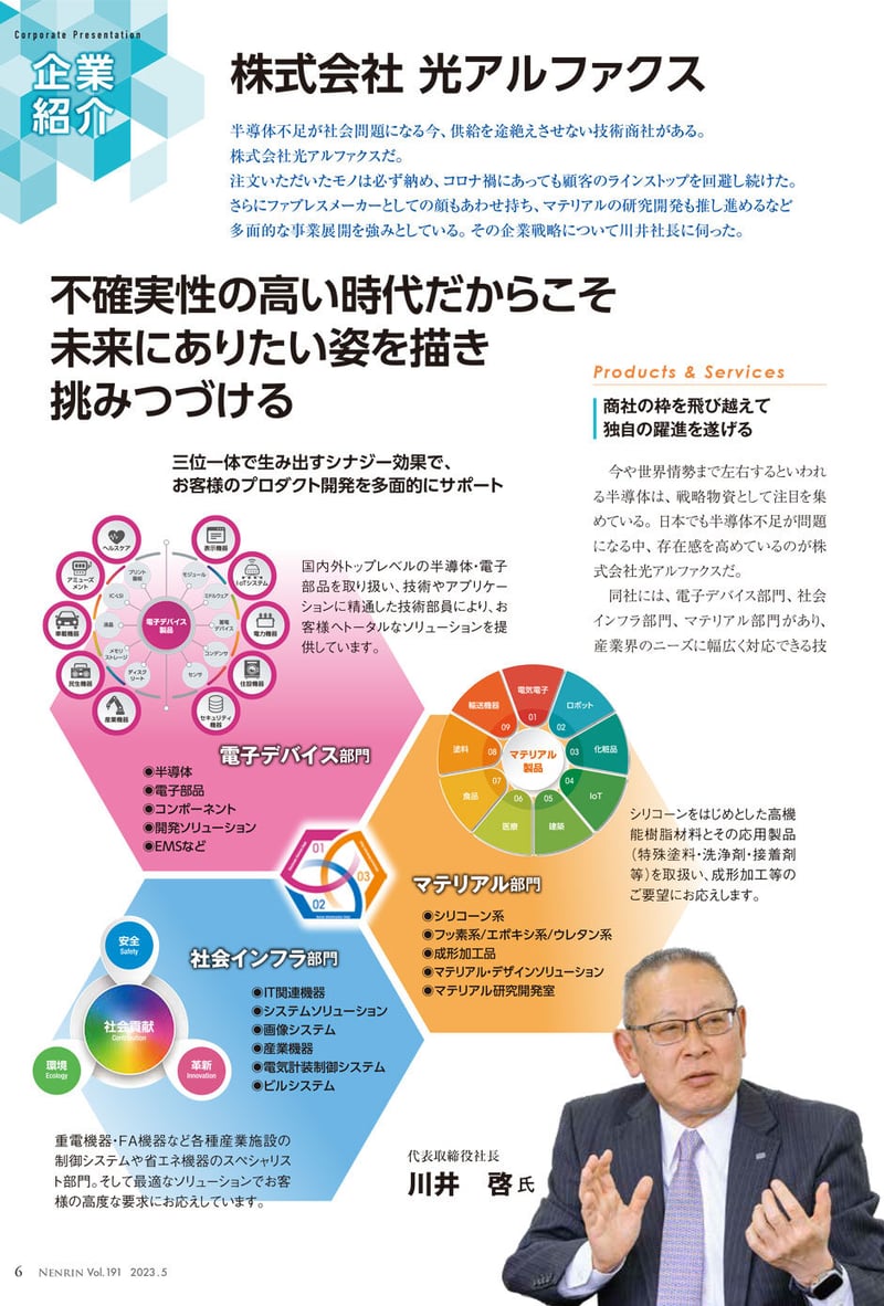 大阪中小企業投資育成株式会社発行の季刊誌「年輪」に、当社の企業戦略の記事が掲載されました